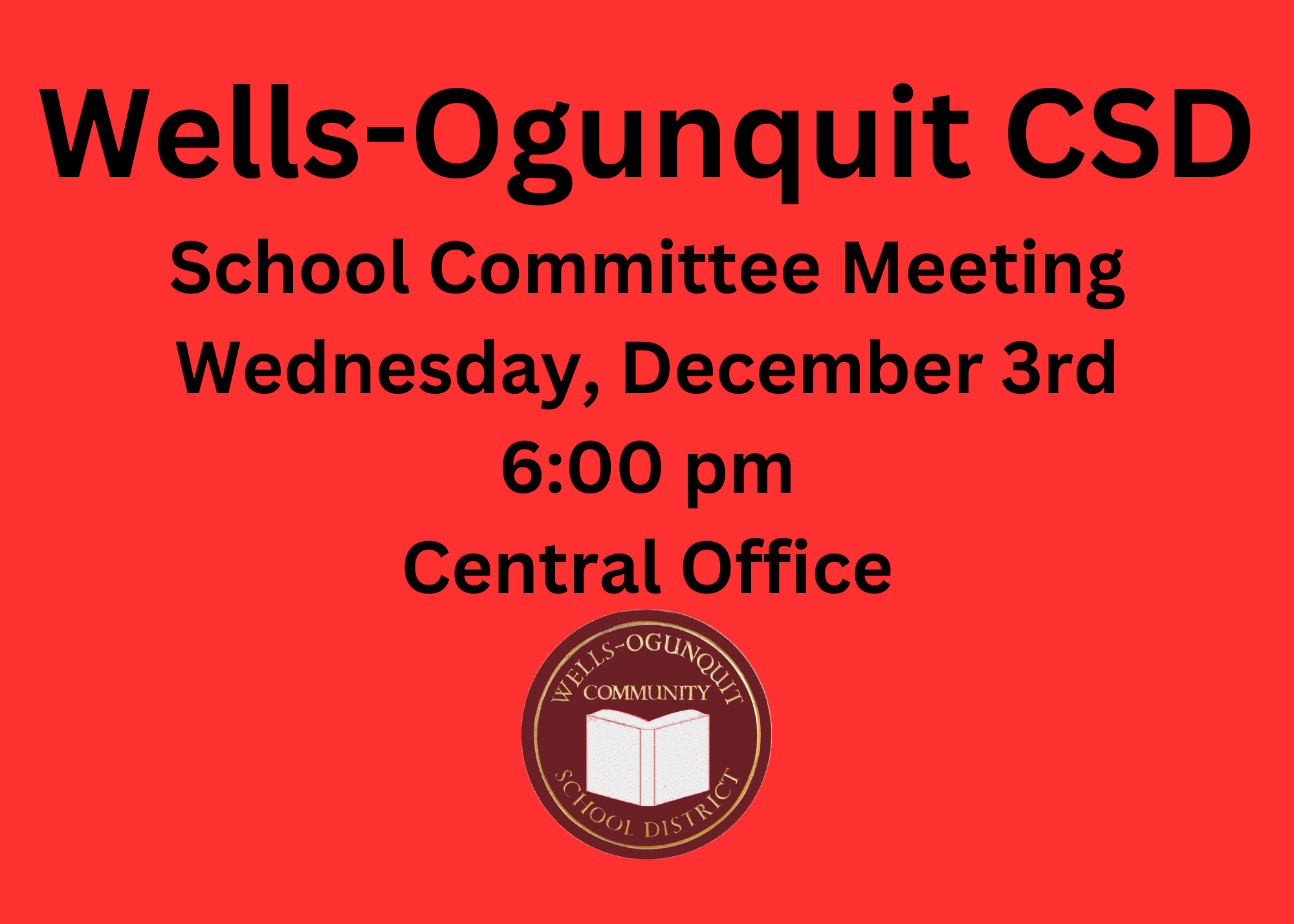 WOCSD December School Committee Meeting